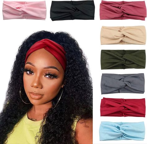 PERFECT FOR ANY OCCASIONS: these lovey headwraps are great to wear in sport or daily fashion outfits, Pilates or Crossfit class, or go jogging/biking with your friends. The cotton fabric will ensure to absorb sweat and will help you look stylish. Cross Headband, Workout Hairstyles, Hair Band Accessories, Yoga Headband, Vintage Headbands, Bow Hair Accessories, Women Yoga, Boho Headband, Wide Headband