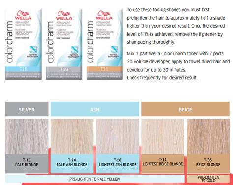 Wella toners chart Toner Chart, Wella Hair Color Chart, Wella Toner Chart, Wella Hair Toner, Wella Color Charm Toner, Toner For Blonde Hair, Light Ash Blonde Hair, Wella Toner, Blonde Toner