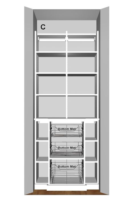 How-To Maximize A Tiny Pantry with California Closets California Closet Pantry Ideas, Small Pantry Plans Layout, Diy Pantry Shelves Small, Small Pantry Closet Design, Closet Pantry Remodel, Shallow Pantry Ideas, Small Pantry Remodel, Small Closet Pantry Ideas, Small Pantry Shelving