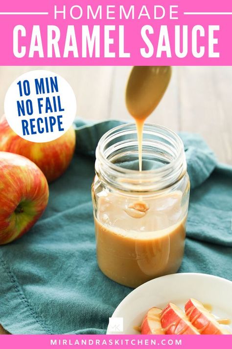 You can make this EASY no fail caramel sauce in 10 minutes! And chances are you have everything you need for it already in the house! So go ahead and drizzle it on apples, dessert, into your coffee and maybe even over your oatmeal! Caramel sauce isn't just for ice cream sundaes! #caramel #sauce #dessert #fromscratch Microwave Caramel Sauce, Microwave Caramels, Caramel Recipes Sauce, Homemade Caramel Sauce, Caramel Recipes, Homemade Caramel, Caramel Sauce, Bread Pudding, Condensed Milk