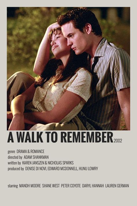 #aesthetic #minimalistposter #awalktoremember A Walk To Remember Movie, Remember Movie, Romance Movie Poster, Romcom Movies, A Walk To Remember, Romance Film, Iconic Movie Posters, Film Posters Minimalist, Romantic Comedy Movies