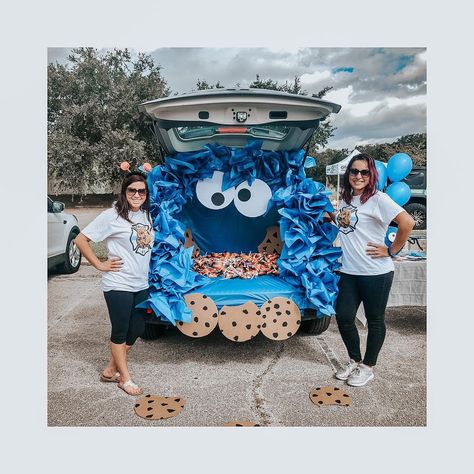 We may be biased but this is our favorite trunk or treat set up! 💙🍪 A few weeks ago we had the pleasure of having our truck or treat set… | Instagram Cookie Monster Truck Or Treat Suv, Multi Car Trunk Or Treat Ideas, Sully Trunk Or Treat, Trunk Or Treat Cookie Monster Ideas, Trunk Or Treat Ideas For Cars Cookie Monster, Cookie Monster Truck Or Treat Ideas, Cookie Monster Trunk Or Treat Ideas, Trunk Or Treat For Truck Beds, Elmo Trunk Or Treat