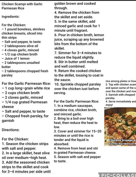 Chicken scampi with garlic parmesan rice Chicken Scampi With Parmesan Rice, Chicken Scampi With Garlic Parmesan Rice, Garlic Parmesan Rice, Parmesan Rice, Chicken Scampi, Garlic Rice, Poultry Dishes, Chicken Recipies, Eating Better