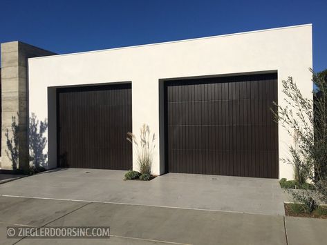 Unique Garage Doors, Black Garage Doors, Custom Wood Garage Doors, Contemporary Garage Doors, Contemporary Garage, Single Garage Door, Black Garage, Wooden Garage Doors, Custom Garage Doors