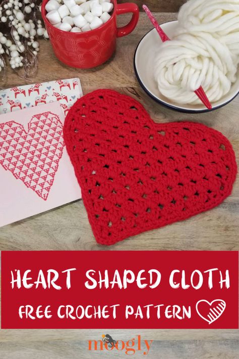 Heart Shaped Crochet, Crocheted Heart, Crochet Valentine Patterns, Granny Stitch, Crochet Heart Pattern, Dishcloth Crochet Pattern, Valentines Patterns, Crochet Coaster Pattern, Crochet Dishcloth