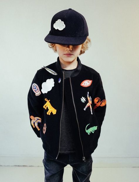 Kids' Clothes with Cool Patches ... Urban Fashion Editorial, Urban Fashion Girls, Urban Wear Women, Urban Apparel, Urban Kids, Kids Photoshoot, Luxury Products, Urban Dresses, Luxury Collection