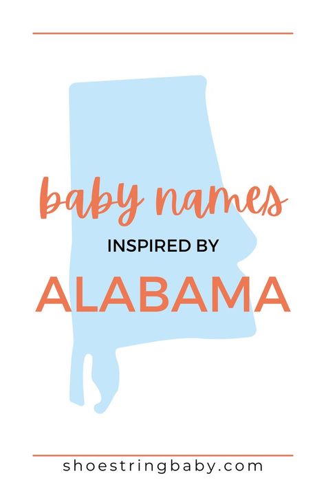 Are you looking for baby name ideas inspired by the state of Alabama? If you have ties to Alabama, an Alabama baby name could be a sweet nod to hometown roots. Check out 50 baby name ideas inspired by Alabama's nature, geography, people, and pop culture. The Yellowhammer state offers lots of possible baby name ideas, from 'Montgomery' to 'Camellia.' A subtle nod to the south with names like Magnolia or Dixie are also cute Alabama-themed baby names. Click to see more! Baby Name Ideas, Alabama Baby, State Of Alabama, Unisex Baby Names, Unique Baby Names, Name Ideas, Roll Tide, Baby Boy Names