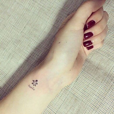 21+Small & Simple Turtle Tattoo Designs | PetPress Turtle Wrist Tattoo, Tattoos Turtle, Small Turtle Tattoo, Tortoise Tattoo, A Small Tattoo, Turtle Tattoos, Sea Turtle Tattoo, Son Tattoo, Turtle Tattoo Designs