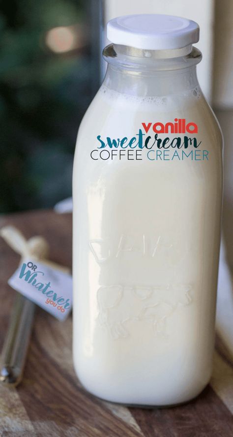 Sweet Cream Coffee Creamer, Diy Coffee Creamer, Vanilla Sweet Cream, Vanilla Coffee Creamer, Homemade Coffee Creamer, Coffee Creamer Recipe, Creamer Recipe, Homemade Coffee, Coffee Cream