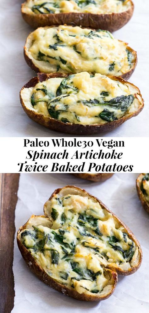 Vegan Whole 30, Whole 30 Vegan, Whole30 Vegan, Paleo Side Dishes, Whole 30 Meal Plan, Whole 30 Diet, Artichoke Recipes, Twice Baked Potatoes, Paleo Dinner