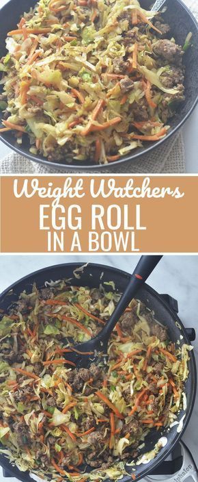 Weight Watchers - Egg Roll in a Bowl Recipe Diaries #lowcarb #lowcarbdiet #weightwatchers #chinesefood Sandwich Vegetarian, Recipe Diaries, Telur Gulung, Plats Weight Watchers, Weight Watchers Meal Plans, Egg Roll In A Bowl, Weight Watchers Recipes Desserts, Weight Watcher Dinners, Weight Watchers Diet