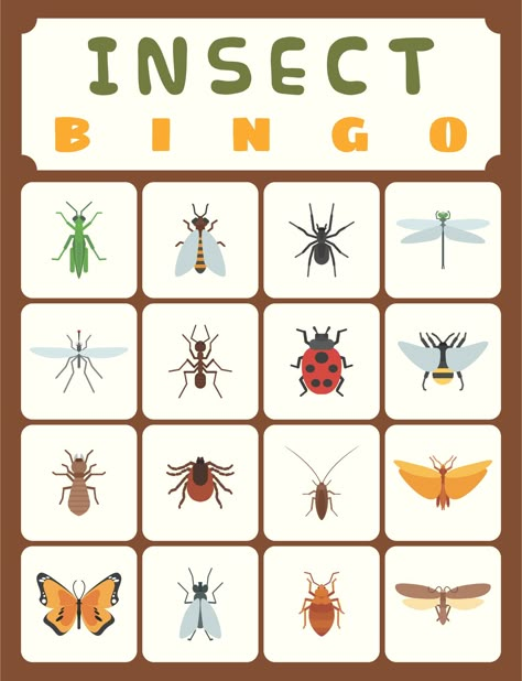 Bug Bingo Free Printable, Insect Bingo Free Printable, Insect Template, Vbs Magnified, Insect Games, Head Start Classroom, Bug Identification, Bug Games, Bingo Online