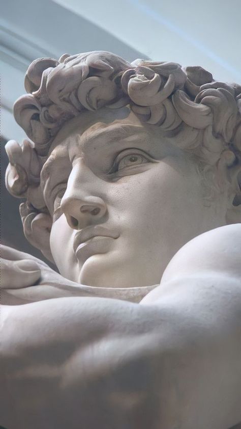 David Sculpture Aesthetic, Michelangelo Sculpture, Aesthetic Statue, Marble Aesthetic, Ancient Greek Sculpture, Roman Statue, Classic Sculpture, Greek Statues, Roman Sculpture