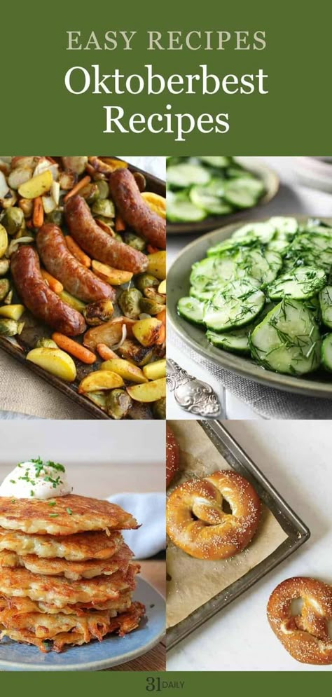 Taste the best of German foods with these simple, authentic Oktoberfest recipes you can make at home from pretzels to roast chicken, sausages and more! Easy Chicken Leg Recipes, Hot Slaw Recipe, Dinner Ideas Easy Chicken, Air Fryer Chicken Meatballs, Pork Shanks Recipe, Currywurst Recipe, Europe Recipes, Oktoberfest Recipes, Sauerbraten Recipe