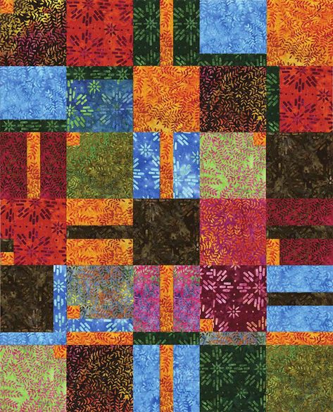 Quilts With Batik Fabrics, Quilt Patterns Using Batiks, Iconic Quilt Pattern, Quilt Patterns For Batik Fabrics, Scrappy Batik Quilts, Batik Quilt Patterns Ideas, Quilts Made With Batiks, Batik Scrap Quilts, Batik Quilt Patterns Free