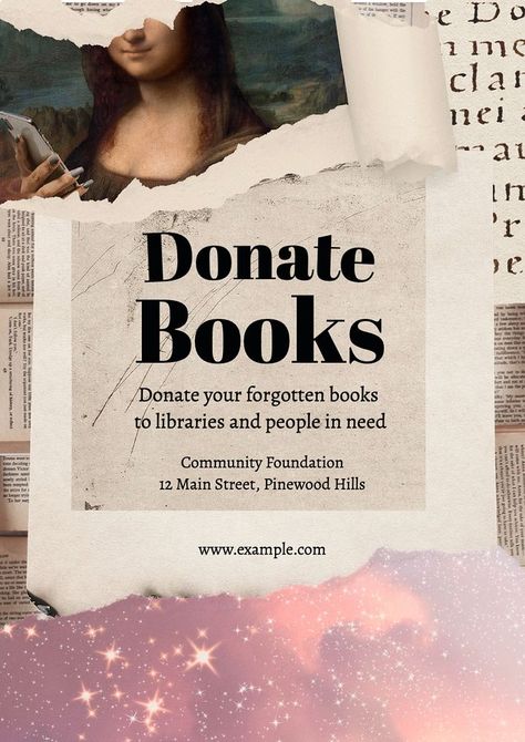 Book Donation Poster Design, Book Donation Poster, Donation Poster Design, Donation Poster, Idea Template, Top Inspiration, Books Paper, Aesthetic Templates, Pastel Theme