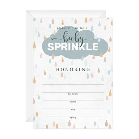 These colorful party invitations are a stylish way to invite friends to celebrate a new baby! Cute raindrop design is complemented by pastel rainbow colors, creating a sweet way to invite loved ones to a baby sprinkle. Fill in 5" x 7" invitation to include event, date, location, and contact. Full color printing with high quality materials. White envelopes included. Proudly made in the USA. Size: 5" x 7". Sprinkle Shower Invitations, Sprinkle Baby Shower Ideas, Rainbow Party Invitations, Baby Shower Party Invitations, Baby Sprinkle Invitations, Sprinkle Invitations, Sprinkle Baby Shower, Modern Rainbow, Rainbow Baby Shower