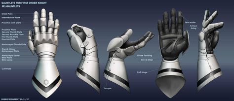 Gauntlets for first order knight by https://www.deviantart.com/robbiemcsweeney on @DeviantArt Armor Anatomy, Knight Gauntlet, Armor Inspiration, Medieval Knight Armor, Suit Of Armour, Valkyria Chronicles, Warframe Art, Armor Drawing, Medieval Armour