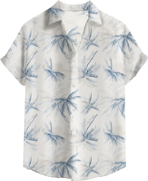 Washingtonia Palm, Beach Outfit Men, Hawaii Outfits, Floral Shirts, Fern Leaves, Hawaiian Outfit, Palm Fronds, Tropical Shirts, Beach Casual