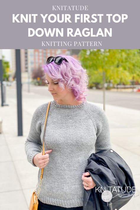 How To Purl, Easy Sweater Knitting Patterns, Free Knitting Patterns For Women, Purl Knit, Raglan Knit, Knitting Patterns Free Sweater, Knit Cardigan Pattern, Jumper Knitting Pattern, Knit Shrug