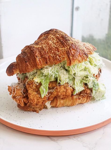 Croissant Chicken, Chopped Italian Sandwich, Chicken Croissant, Chicken Caesar Sandwich, Chicken Supreme, Croissant Sandwich, Eggs In Peppers, Italian Sandwich, Croissant Recipe