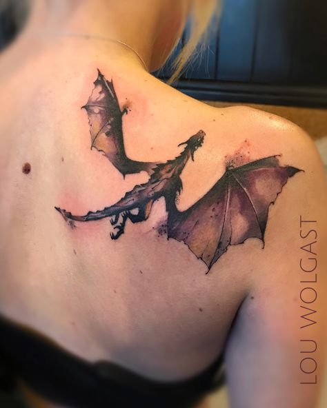 Dragon Blowing Fire Tattoo, Dragon Tattoo Shoulder, Dragon Tattoo Arm, Small Dragon Tattoos, Dragon Tattoo For Women, Japanese Dragon Tattoos, Fantasy Tattoos, Back Of Shoulder Tattoo, Fire Tattoo