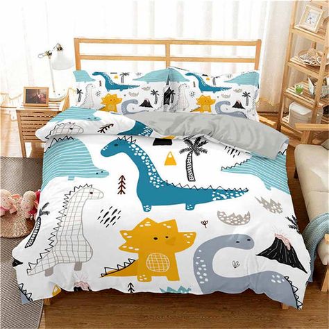 Toddler Bedroom Boy, Boys Duvet Cover, Bedding Toddler, Dinosaur Bedding, Bedroom Boy, Full Bedding Sets, Comforter Bedding Sets, Cartoon Dinosaur, Bed Sets