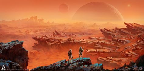 Xu Zhang - Farcry5 Lost on mars Concept art Mars Concept Art, Mars Planet, Sci Fi Landscape, Landscape Concept, Alien Planet, Desert Art, Futuristic Art, 3d Artwork, Science Fiction Art