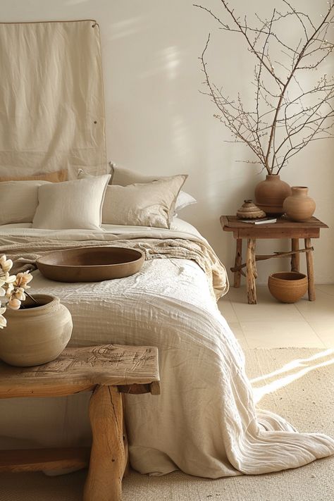 Find design inspiration with 20 mood boards curated for organic modern bedrooms, showcasing the perfect blend of nature-inspired elements and modern aesthetics. Modern Bedroom Mood Board, Wabi Sabi Bedroom, Organic Minimalism, Organic Interior Design, Organic Modern Bedroom, Bedroom Mood Board, Organic Home Decor, Modern Room Design, Organic Interior