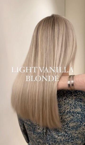 Level 10 Beige Blonde, Light Vanilla Blonde Hair, Blonde Hair Vanilla, Vanilla Cream Blonde Hair, Vanilla Beige Blonde Hair, Air Touch Hair Blond, Different Blonde Shades, Air Touch Hair, Creamy Vanilla Blonde Hair