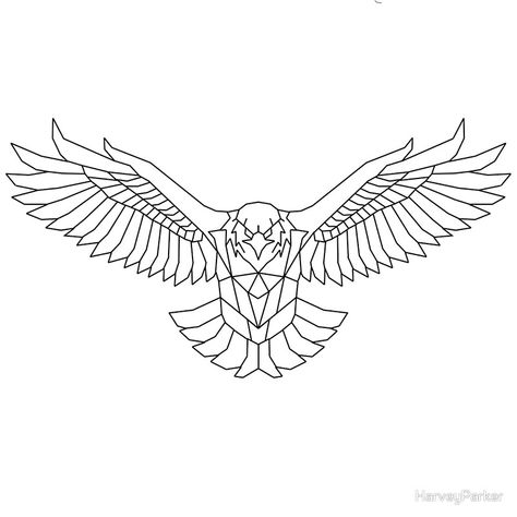 "Geometric Eagle" Art Prints by HarveyParker | Redbubble Geometric Tattoo Eagle, Eagle Chest Tattoo, Hals Tattoo Mann, Adler Tattoo, Eagle Drawing, Eagle Tattoos, Eagle Art, Eagle Tattoo, Tattoo Women