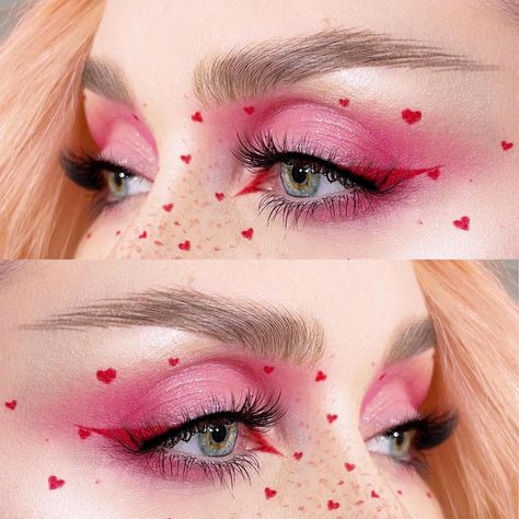 Helene Sjöstedt’s Instagram photo: “How lovely it is💖 Some cute heart freckles ✨ . . . Products used: @hudabeautyshop neon obsessions palette in pink | @beautybaycom x…” Heart Freckles, Valentino 2024, Valentine Makeup, Pedicure And Manicure, Strawberry Blond, Coachella Hair, Freckles Makeup, Pride Makeup, Make Up Inspiration