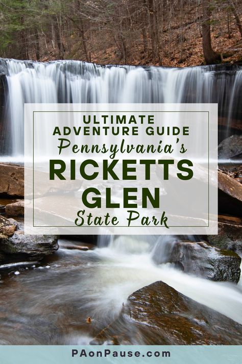 Explore the stunning beauty of Ricketts Glen State Park in Pennsylvania, home to the famous Falls Trail. This must-see trail offers views of 22 breathtaking waterfalls set against a backdrop of lush forest. Perfect for hikers and nature photographers, our guide provides tips for navigating the trail safely and making the most of your visit. Experience the awe-inspiring natural beauty and serene atmosphere that make this park a top destination for adventurers and families alike. Ricketts Glen State Park, Ricketts Glen, Allegheny National Forest, Nature Photographers, Pennsylvania Travel, Waterfall Trail, Pocono Mountains, Lush Forest, Adventure Guide