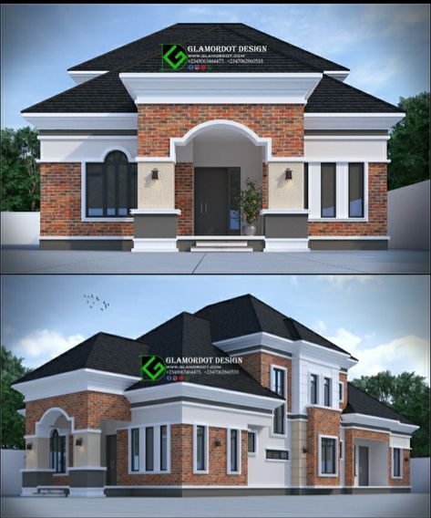 Bungalow With Penthouse, 4 Bedroom Bungalow, Modern Bungalow House Plans, 6 Bedroom House Plans, Bedroom Bungalow, 3 Bedroom Bungalow, Bungalow Style House, Modern Bungalow House, Building House Plans Designs