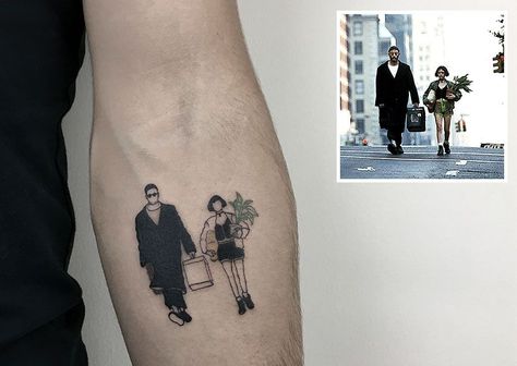 Leon The Professional - artist: Alican Gorgu https://www.instagram.com/pigmentninja/ The Professional Movie, Movie Tattoo, Movie Tattoos, Парные Тату, Disney Tattoo, Arrow Tattoo, Diy Tattoo, Henna Tattoos, 문신 디자인