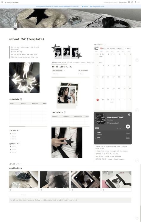 acubi notion template! ♡ Notion Aesthetic Black And White, Notion Template Ideas Mobile, Y2k Notion Template, To Do List Template Student, Notion Black And White, Aesthetic Notion School, Notion Widgets Aesthetic, Notion Inspo Aesthetic, Y2k Notion