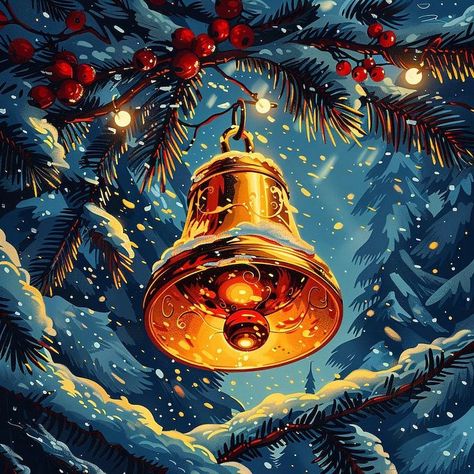 Instagram-billede fra Christmas Time. • 11. oktober 2024 kl. 21:45 Snowy Backdrop, Mosaic Art Diy, Bell Art, Decor Illustration, Clipart Christmas, Christmas Bell, Painting Accessories, Winter Magic, Xmas Decor