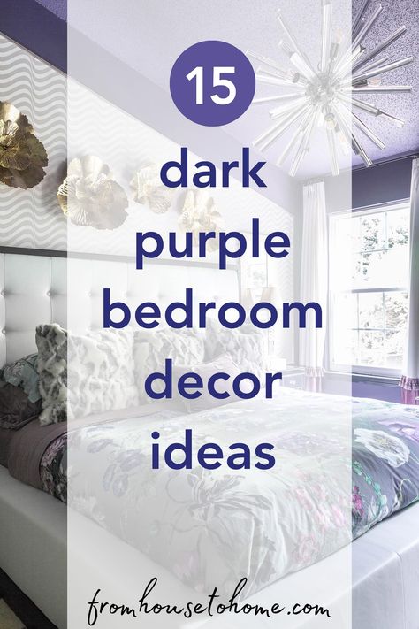 15 dark purple bedroom decor ideas Dark Purple Bedroom Decor, Dark Purple Bedroom Walls, Purple Wall Bedroom, Dark Purple Bedroom, Purple Bedroom Walls, Dark Purple Walls, Dramatic Bedroom, Purple Bedroom Decor, Purple Home Decor