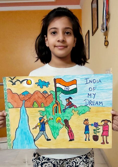 #Presidiumgurgaon #goodschoolsingurgaon #Nurseryadmissioningurgaon #seniorsecondaryschoolingurgaon India Of My Dream Drawing, My Dream India Drawing Competition, My Dream Drawing, India Drawing, Dream Drawing, Drawing Competition, Color Pencil Drawing, School Fun, My Dream