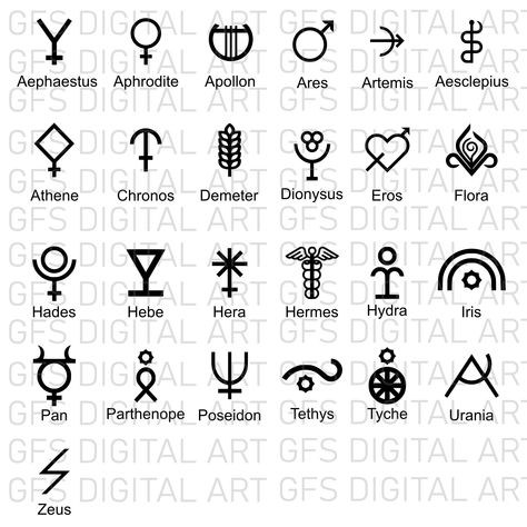 Greek Symbols And Meanings, Mythological Symbols, Greek Symbols, Athena Greek Goddess, Celtic Zodiac, Greek Symbol, Magick Symbols, Ankle Tattoos For Women, Alphabet Code