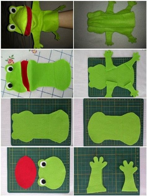 Pin em Mine Diy Puppets For Kids, Diy Puppets, Modern Kids Toys, Frog Puppet, Handmade Puppet, Finger Puppet Patterns, Felt Puppets, Puppets For Kids, Buat Pita