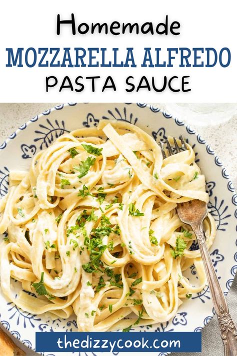 Alfredo With Mozzarella Cheese, Mozzarella Sauce Creamy, Semi Homemade Alfredo Sauce, Alfredo Sauce Recipe With Mozzarella, Alfredo Sauce Recipe Without Parmesan, Alfredo Sauce With Mozzarella Cheese, Pasta Sauce With Mozzarella Cheese, Easy Pasta Recipes With Cream Cheese, Small Batch Alfredo Sauce