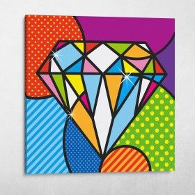 Pop Art Diamond Pop Art Illustration Graphic Design, Modern Pop Art Canvas, Modern Pop Art Living Room, Pop Art Drawings Ideas Easy, Pop Art Painting Ideas Simple, Cool Stuff To Paint, Pop Art Objects, Pop Art Painting Ideas, Pop Art Simple