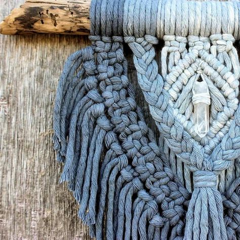 Braiding Rope, Blue Macrame, Modern Macrame Wall Hanging, Macrame Wall Hanger, Macrame Wall Art, Modern Macrame, Handmade Macrame, Macrame Art, Needle Arts