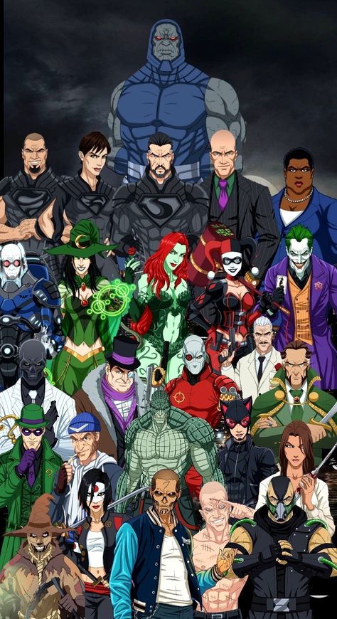 Marvel Villians Comic, Dc Villains Wallpaper, Marvel Villains Costumes, Heroes Vs Villains, Marvel And Dc Comics, Phil Cho, Batman Villains, Gotham Villains, Dc Comics Wallpaper