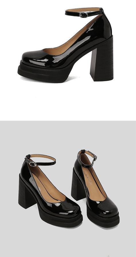 CHIKO Dori Square Toe Block Heels Pumps Shoes Luxury Square Toe Mary Janes With Heel Strap, Classy Block Heels, Short Heels For Prom, Heels For Winter, Square Toe Flats, Medium Heels, Heels Block, Formal Heels, Square Heels