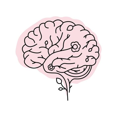 White Board Drawings, Tulips Images, Brain Icon, Brain Drawing, Brain Tattoo, Brain Illustration, Art Psychology, Brain Logo, Health Icon