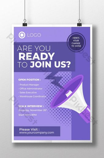 Purple Recruitment Theme Poster Template#pikbest#templates We Are Recruiting Poster, Recruitment Themes Business, Recruitment Design Ideas, Recruitment Poster Design Ideas, Creative Recruitment Poster, College Poster Design, Business Poster Design, Hiring Template, Humor Spongebob