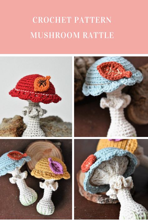 Mushroom rattle - amigurumi crochet pattern #crochetpattern #crochet #crochetamigurumipattern #crochetmushroom #crochetrattle #rattlecrochetpattern Affiliate Link Rattle Pattern Free, Mushroom Rattle, Rattle Crochet Pattern, Rattle Crochet, Crochet Mushroom, Front Post Double Crochet, Crochet Supplies, Crochet Etsy, Baby Rattle