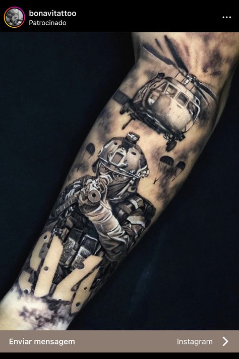 Soldier Tattoo Designs Men, Combat Engineer Tattoo, Army Tattoo Design, Call Of Duty Tattoo Ideas, Special Forces Tattoo, Soldiers Tattoo, Military Tattoos For Men, Us Army Tattoos, Army Tattoos For Men